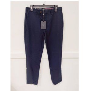 NWT Ted Baker London Semi Plain Trouser HEMSTRO Pant Navy Size 34 $205 JK236